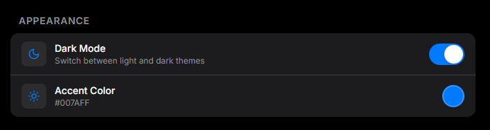 Appearance Settings