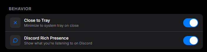 Behavior Settings