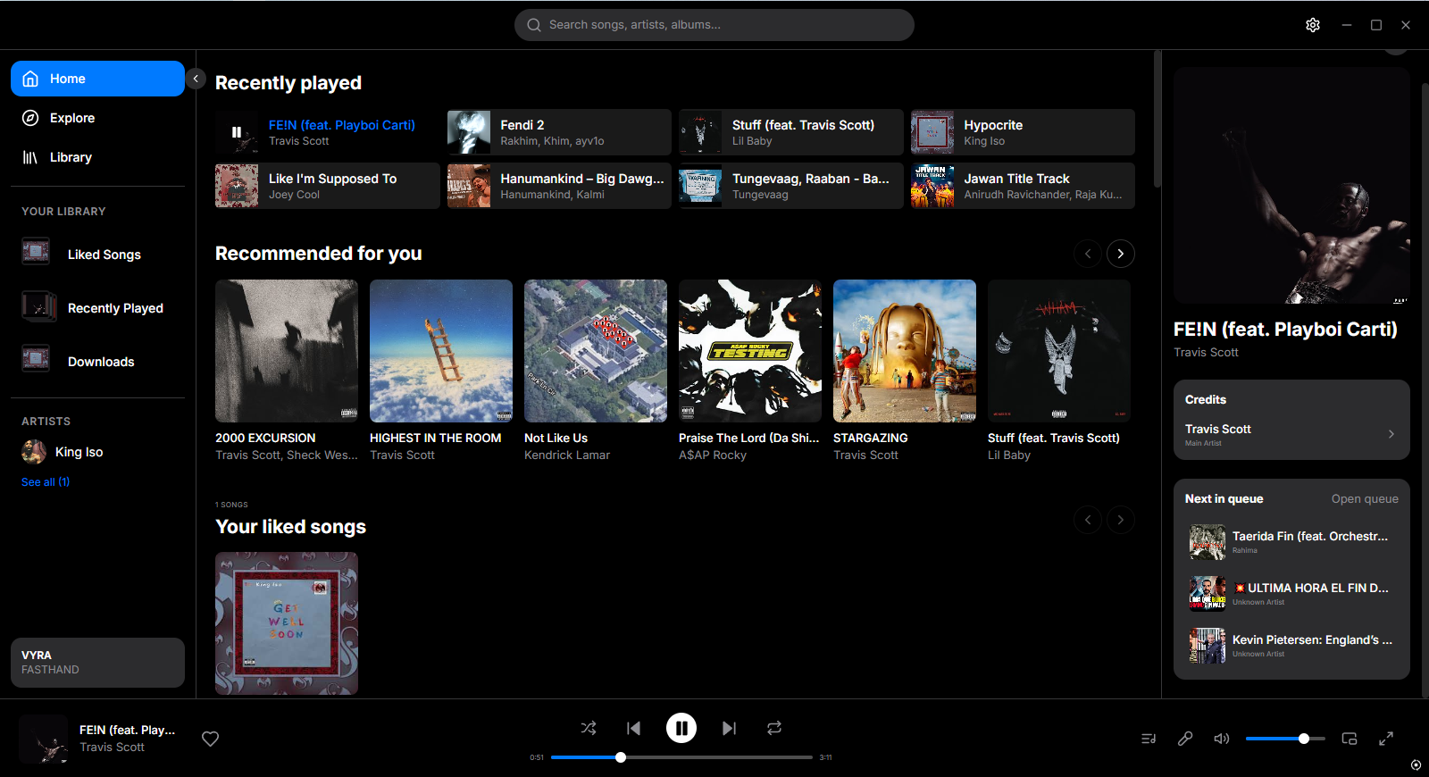 VYRA Home Screen