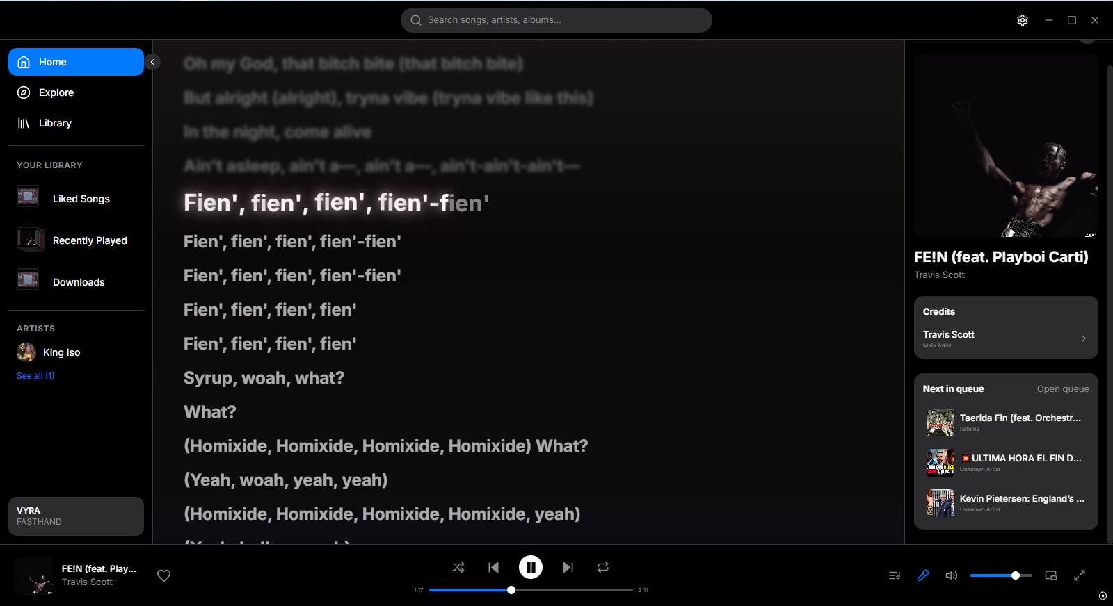 VYRA Lyrics View